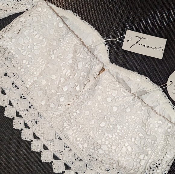 Two Sisters Celine Top White Size 4 Off The Shoulder - Picture 5 of 12